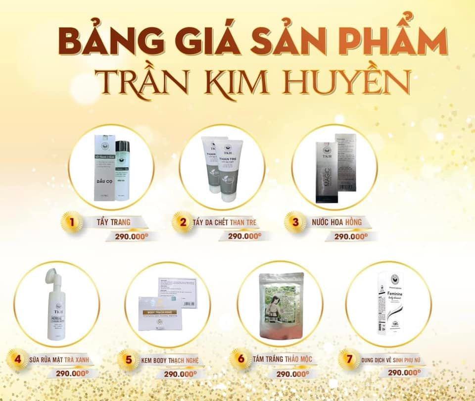 Bảng giá sản phẩm Trần Kim Huyền 6